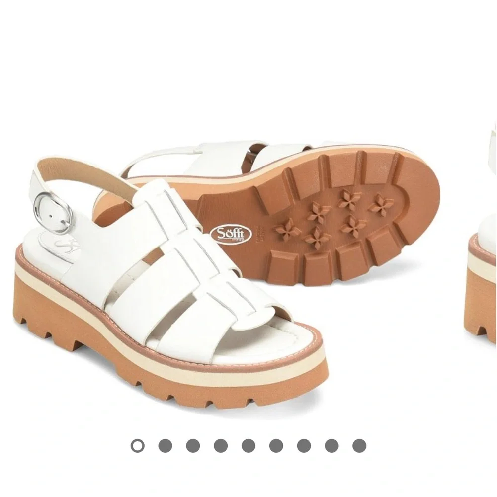 SOFFT size 10 White Patrina Leather Iconic Fisherman Sandals NEW - Picture 7 of 12